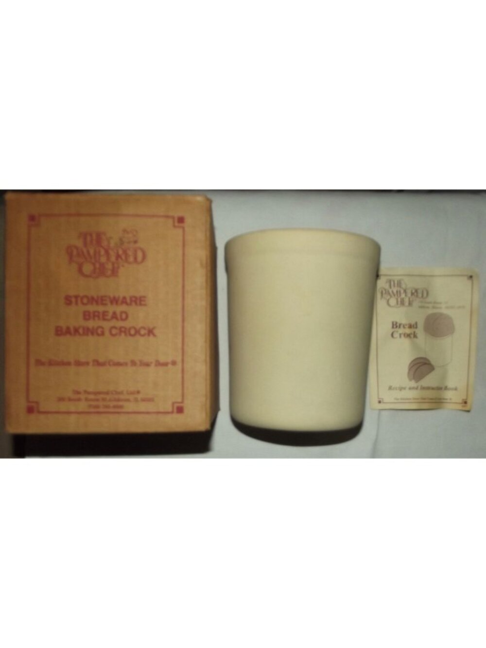 Pampered Chef Stoneware Bread Baking Crock Vintage With Box & Instructions